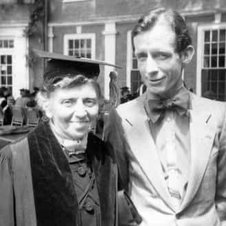 Tatyana Grosman with John McKendry after receiving her honorary doctorate from Smith College in 1973.