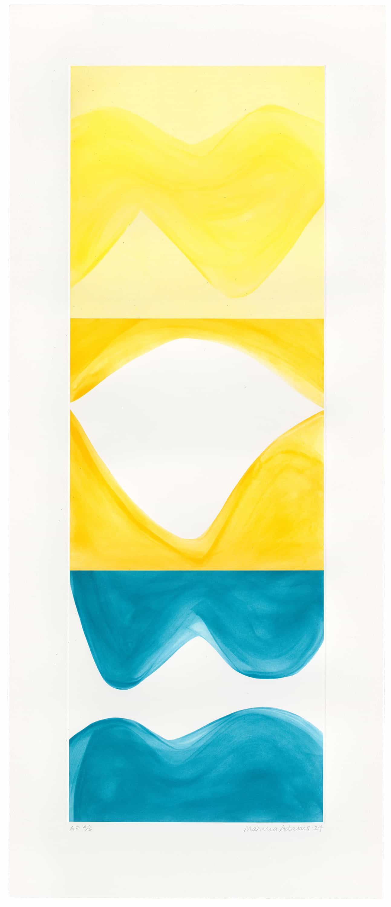 Marina Adams, NY Series (Etchings) Dimono Yellow, Indian Yellow, and Turquoise, 2024